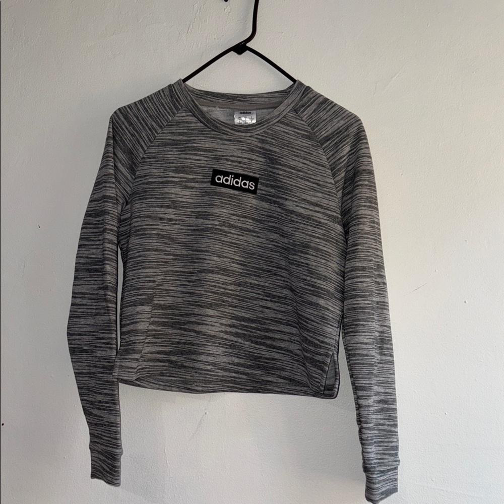 Adidas Women's Black and Gray Sweatshirt
